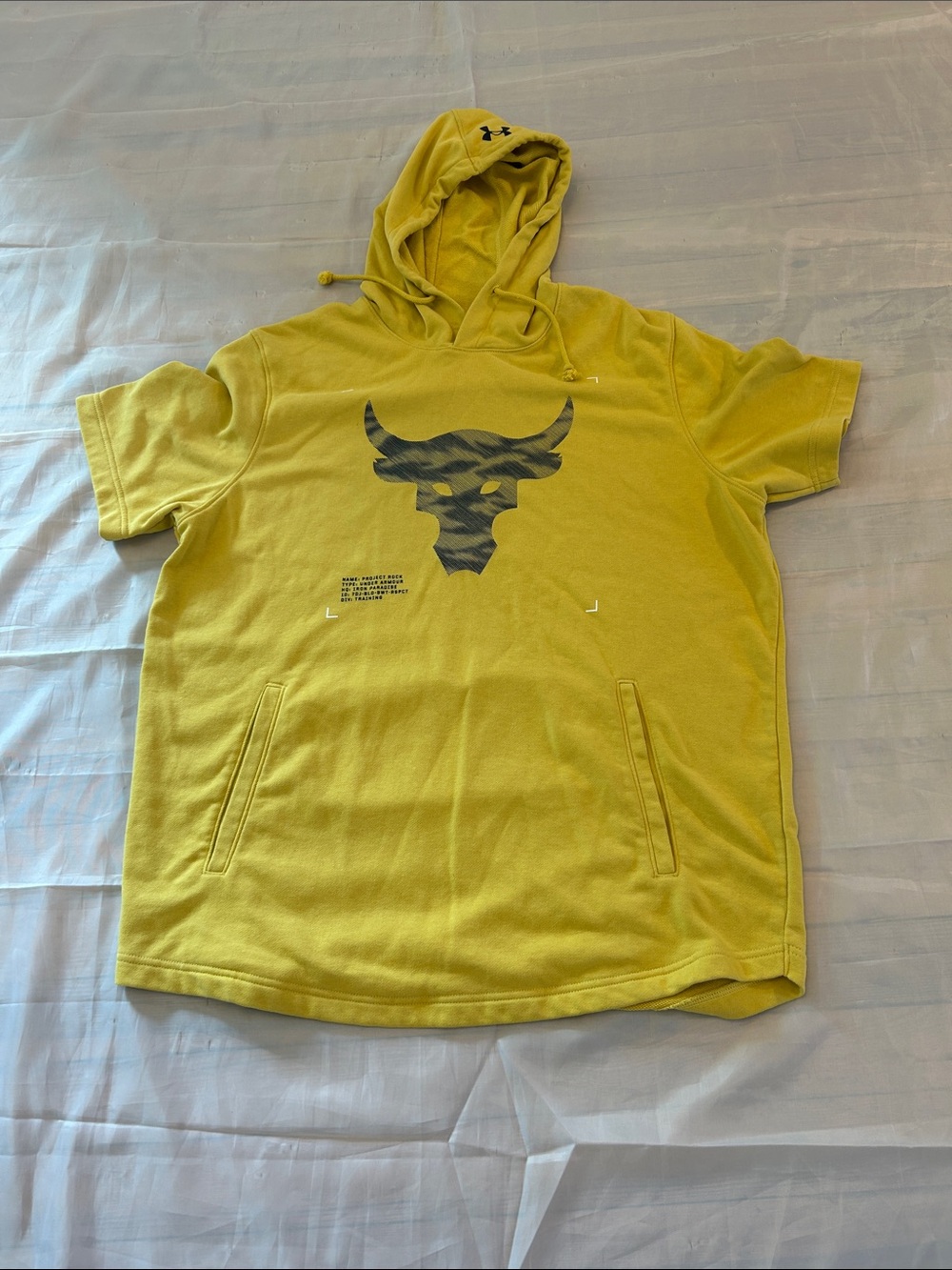 Under Armour Yellow Project Rock Short Sleeve Hoodie